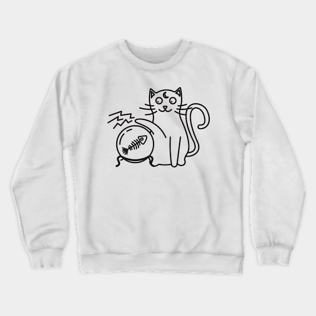 Cat with crystal magic ball. Crewneck Sweatshirt by lakokakr